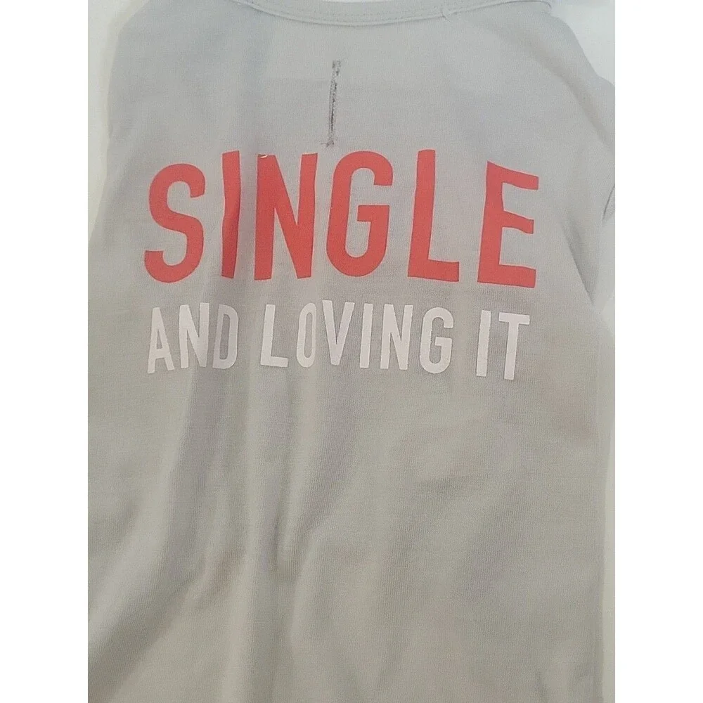 Valentines Unique Petz Single And Loving It Pet Shirt Medium Beagle‎ Pug Terrier